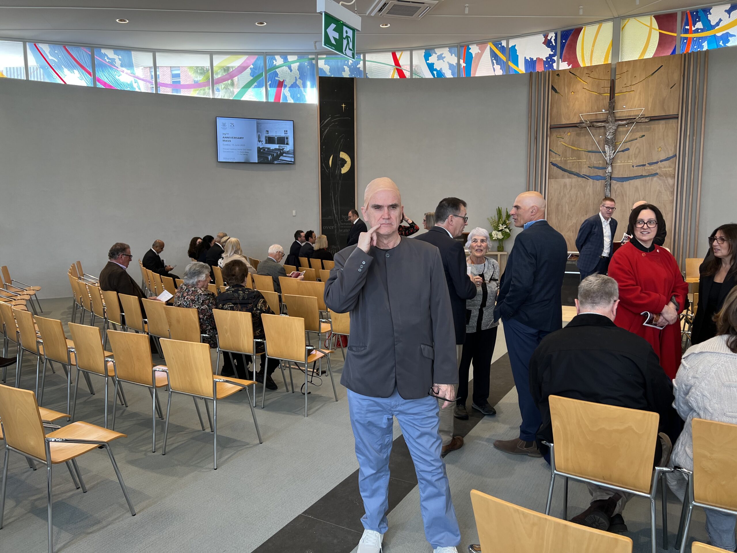 Church service before reunion lunch